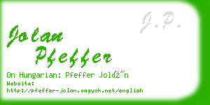 jolan pfeffer business card